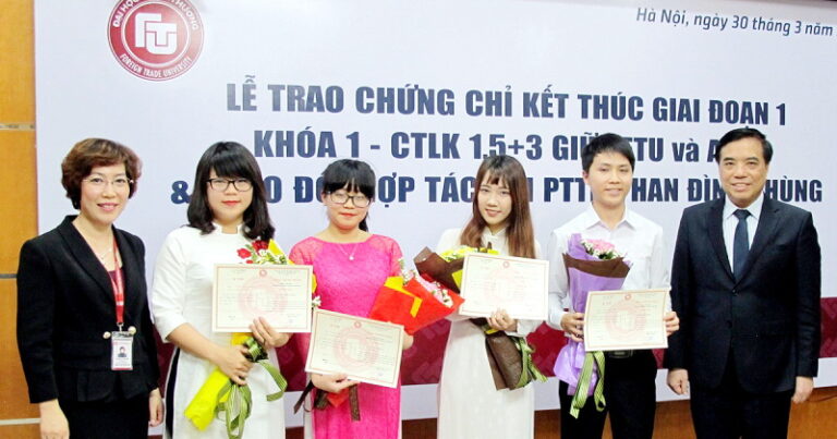 The Certification Ceremony in the First Stage of the Affiliate Program 1,5 + 3 between Foreign Trade University and Aomori Chuou Gakuin University, Japan